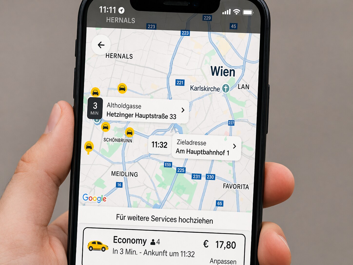 taxi.eu app screenshot